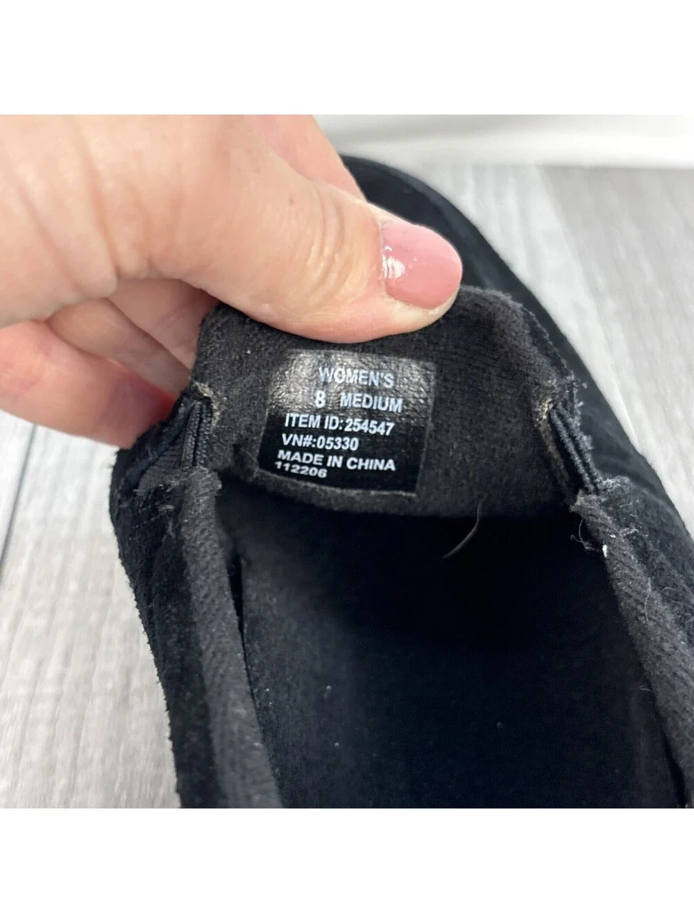 LL Bean Women's Suede Slip-On Moc Shoes Black Size 8